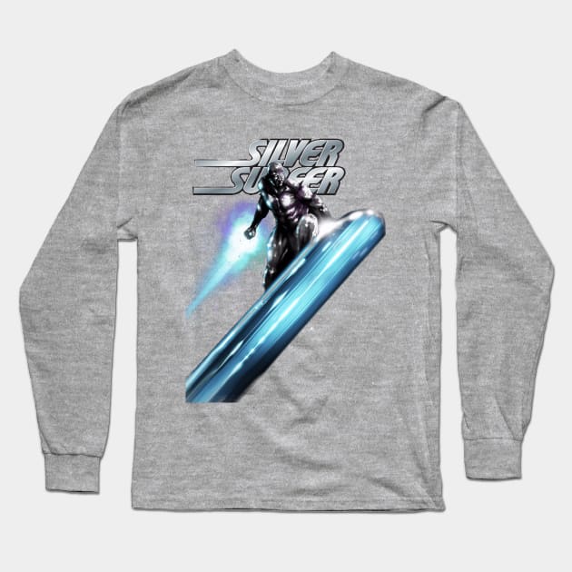 Silver Surf line Long Sleeve T-Shirt by Anthony Darr